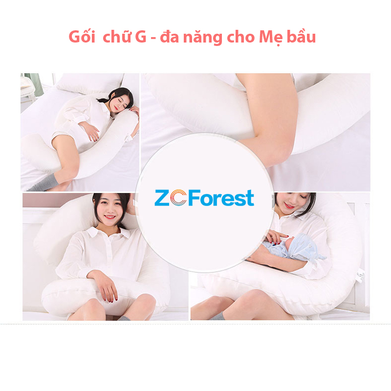 Gối ôm bà bầu ZCForest gối bà bầu chữ G gối màu hồng