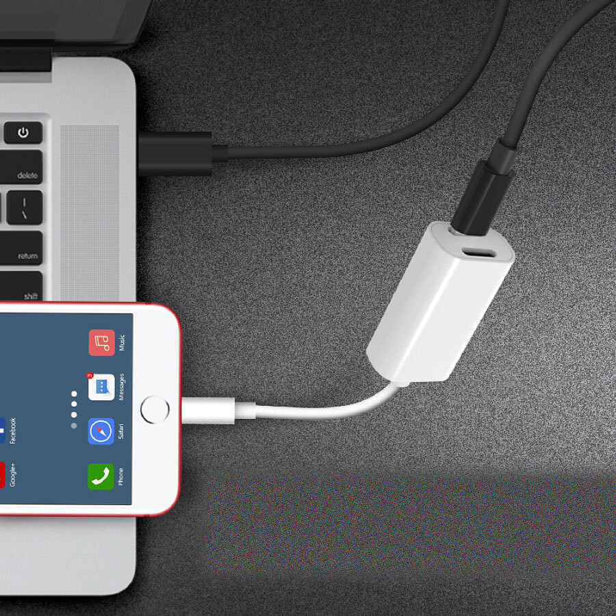 Cáp Hai Cổng Tai Nghe Và Sạc Stirrup Cho Iphone 7/8/X  