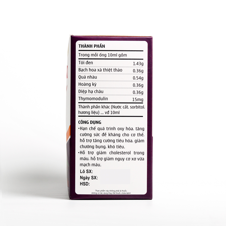 Nước uống Tỏi Đen Việt Nam Học Viện Quân Y 20 ống x 5ml