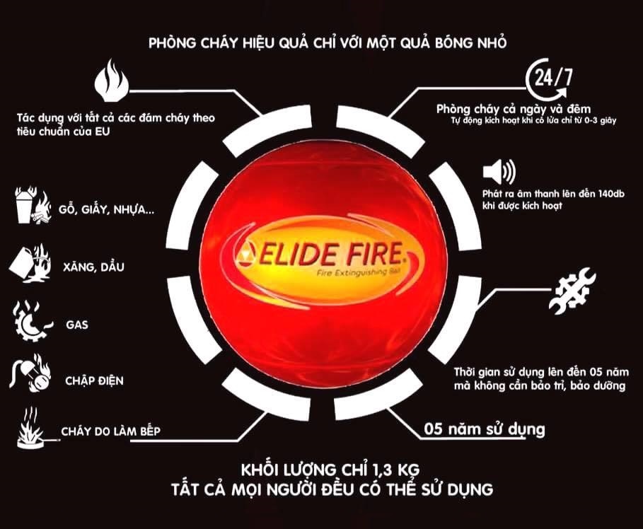 Bóng chữa cháy tự động Elide Fire (Thái Lan) - mini size