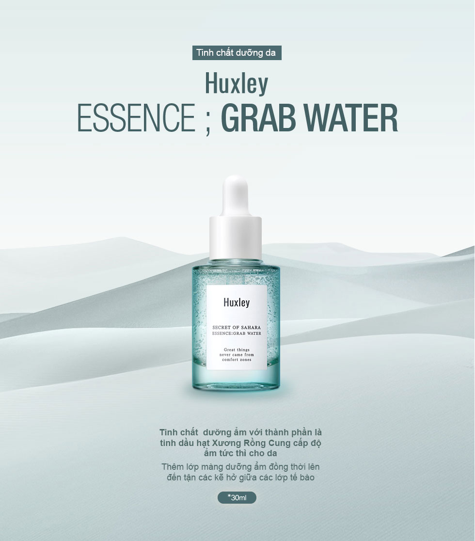 Tinh chất dưỡng ẩm d&agrave;nh cho da kh&ocirc;, da dầu Huxley Essence; Grap Water 5ml (Travel Size)