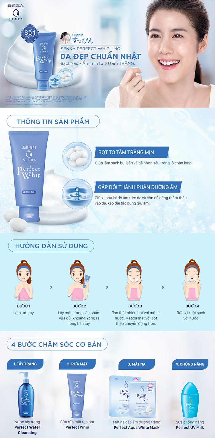 Hộp Quà Làm Sạch & Cấp Ẩm Tức Thì Cho Da Senka 16+ Love (Whip 120g + Water Cleansing 300ml + Extra White 25ml + Luminous Moist 25ml + Extra Moist 25ml)
