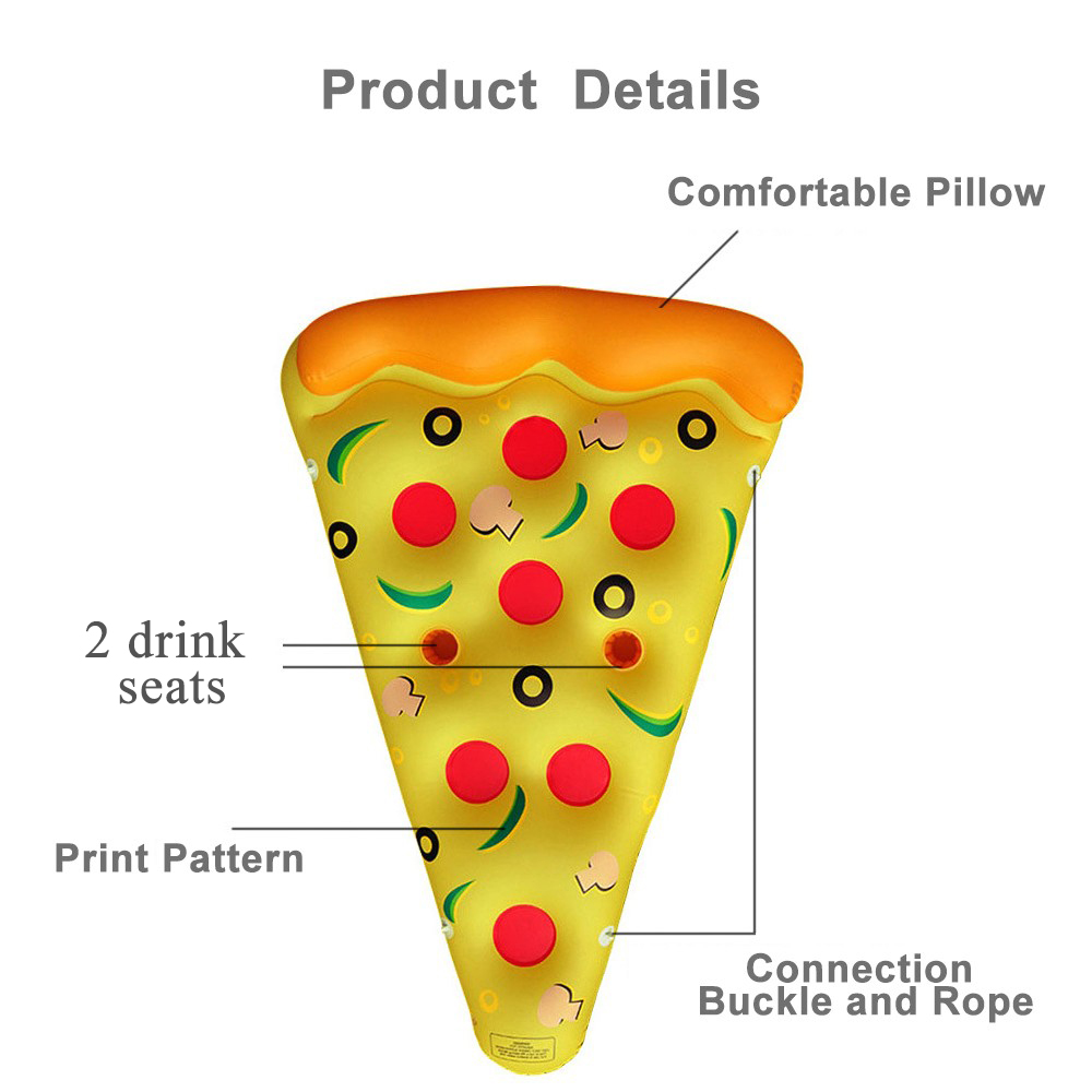 Phao bơi Pizza KHỔNG LỒ kích thước 180x130, thiết kế gấp gọn, họa tiết độc đáo, an toàn nhỏ gọn - DONGDONG