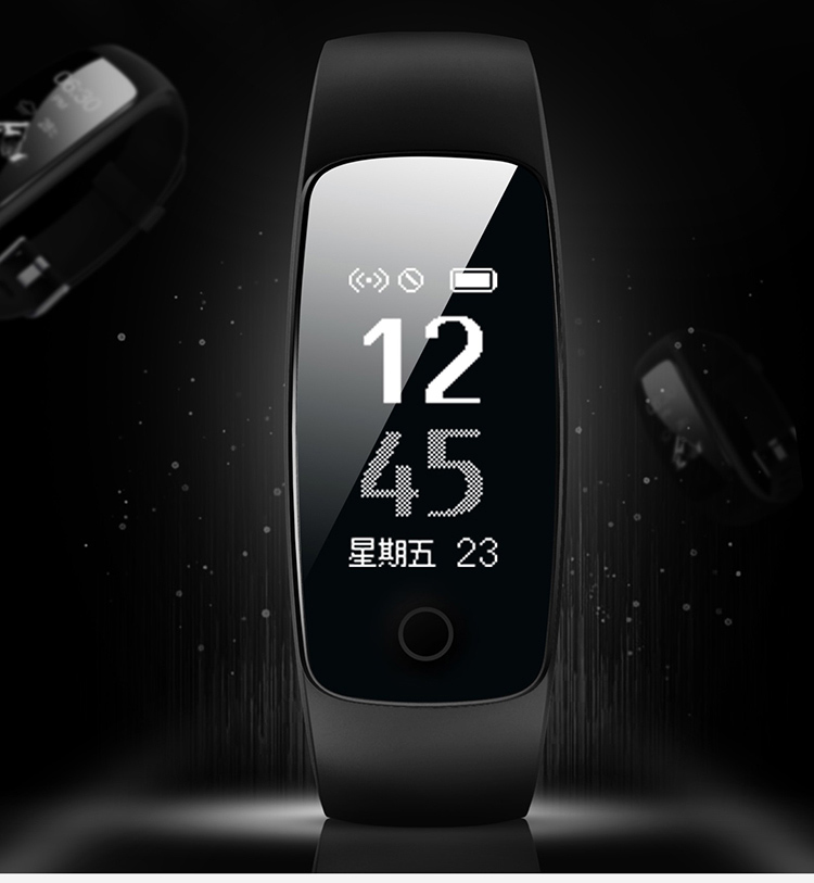 Vòng Đeo Tay Thể Thao Công Nghệ Chống Thấm Nước Đo Nhịp Tim Rung Khi Chạm Pom Pro - Đen