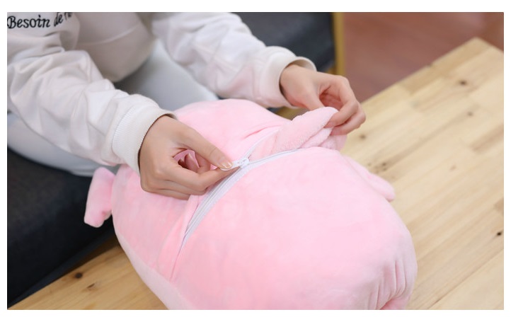 Gối mền văn phòng Heo hồng cute 3 chức năng, nỉ nhung siêu mịn, bộ chăn gối văn phòng, máy bay, đi xe, phượt, du lịch