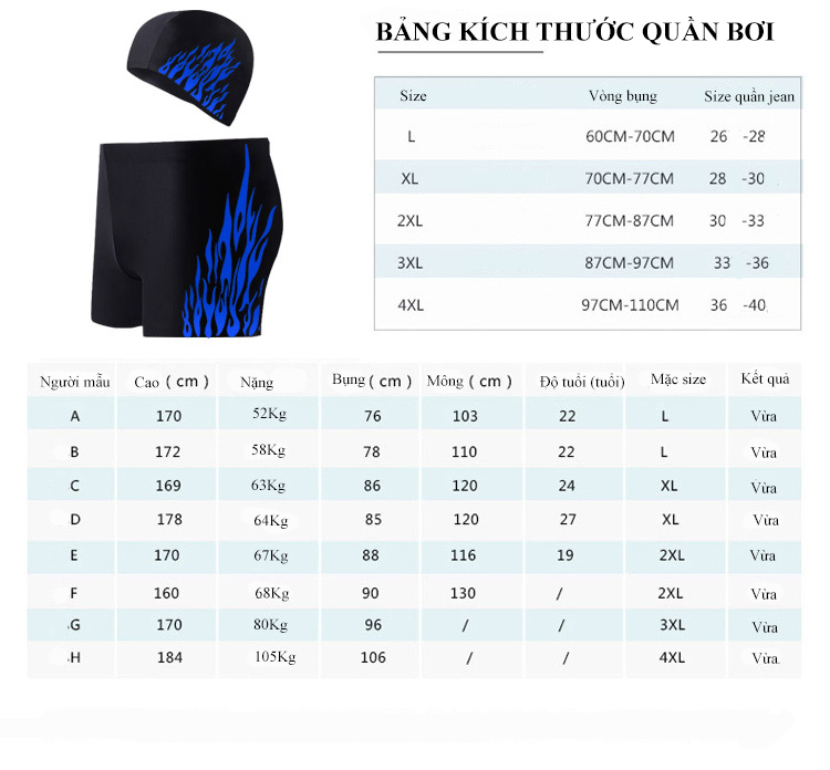 Combo quần bơi kèm mũ ZOBEE QB 6015