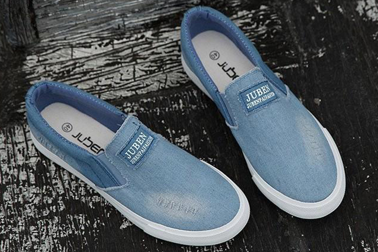 Giày Lười Nam Vải Jeans Rách 