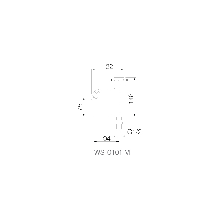 Vòi chậu lạnh dạng thấp - WS-0101M - INOX SUS 304