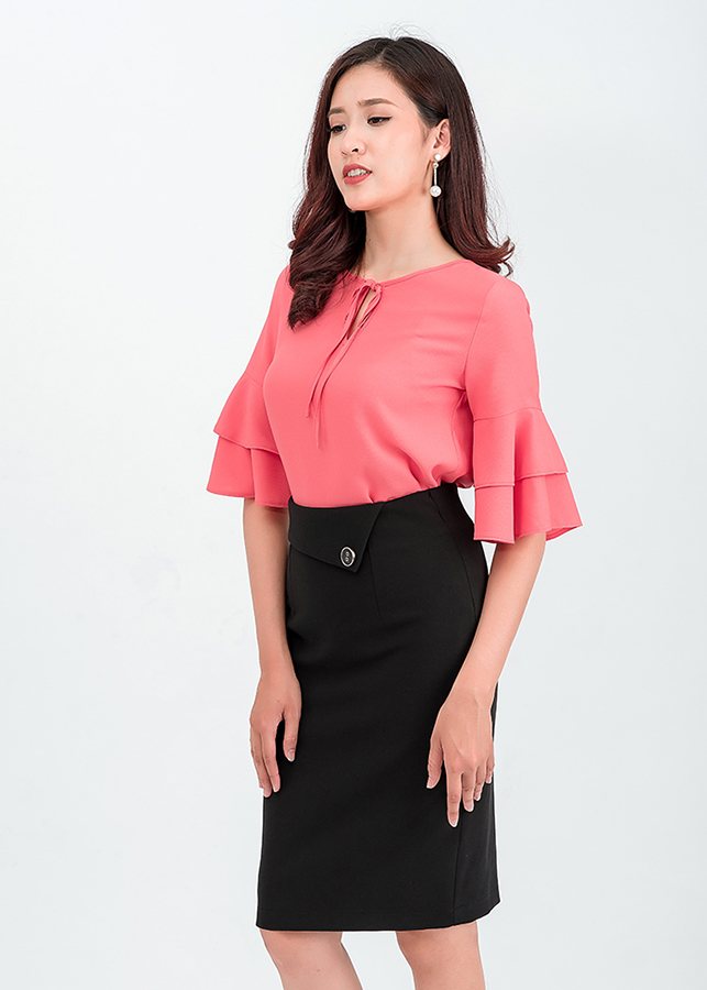 Set áo tay chuông chân váy bút chì 50502-51001
