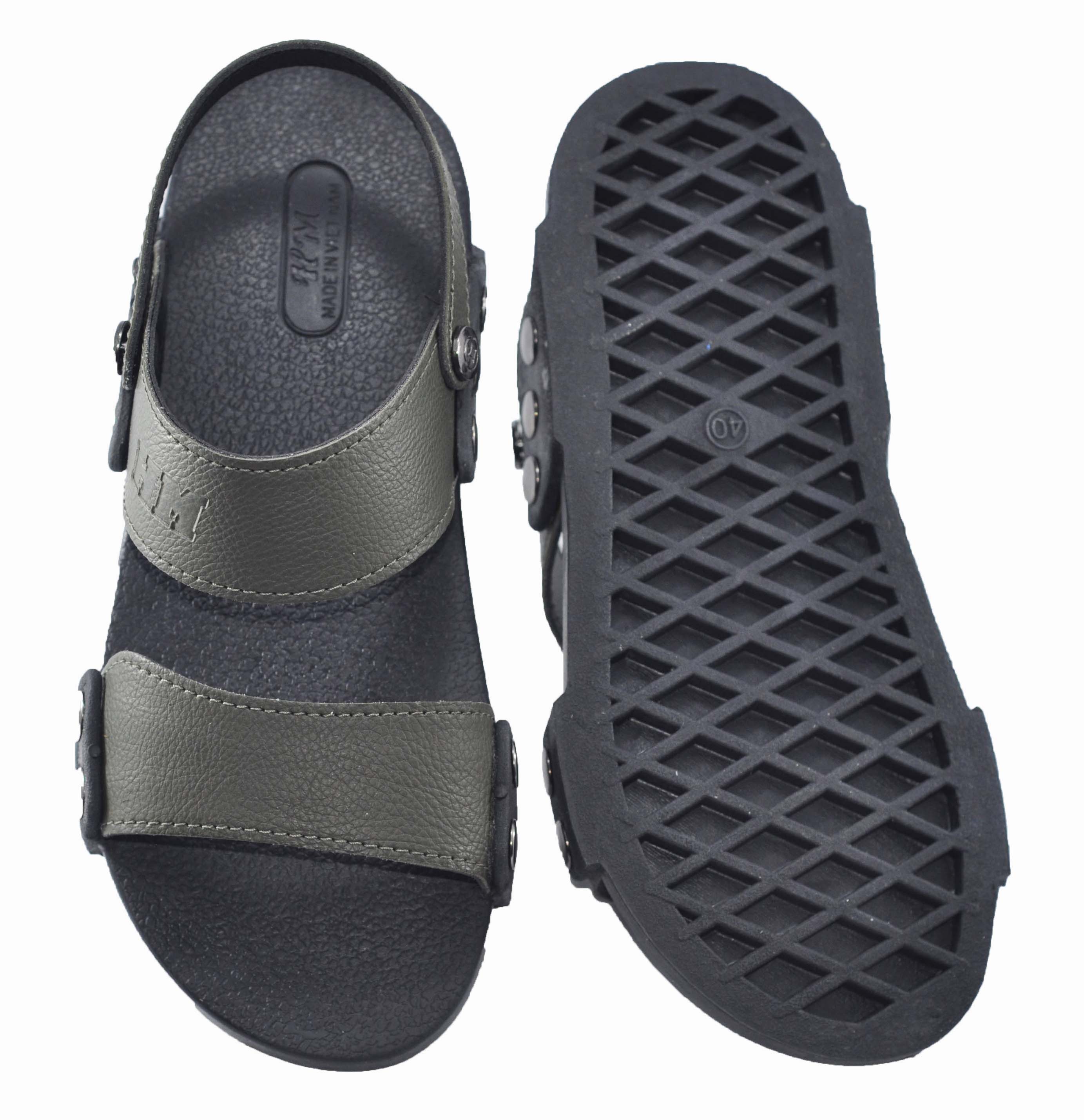 Dép quai hậu nam da PU mềm êm chân - TPU-61A (Xanh rêu)