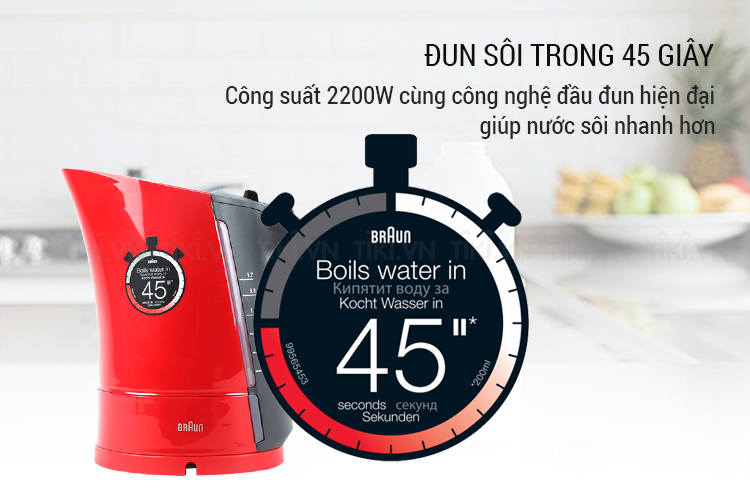 Bình Đun Siêu Tốc Braun WK 300 RD - 1.7L (Đỏ)