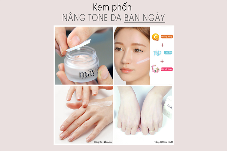Kem Phấn Nâng Tone Da Ban Ngày May Premium White Facial Day Cream (15g)