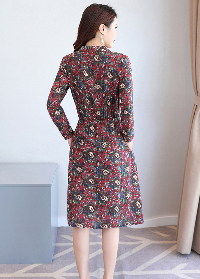 Đầm hoa nữ nhún eo da28