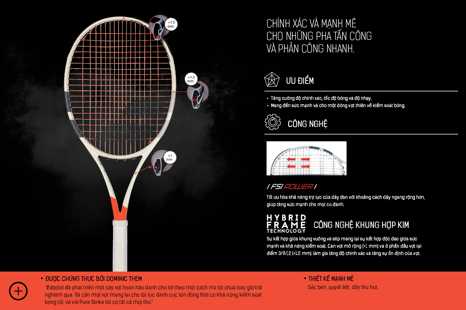 Vợt Tennis Babolat PURE STRIKE TEAM UNSTR 2018 ( 285g) - 101317 - Hàng Chính Hãng