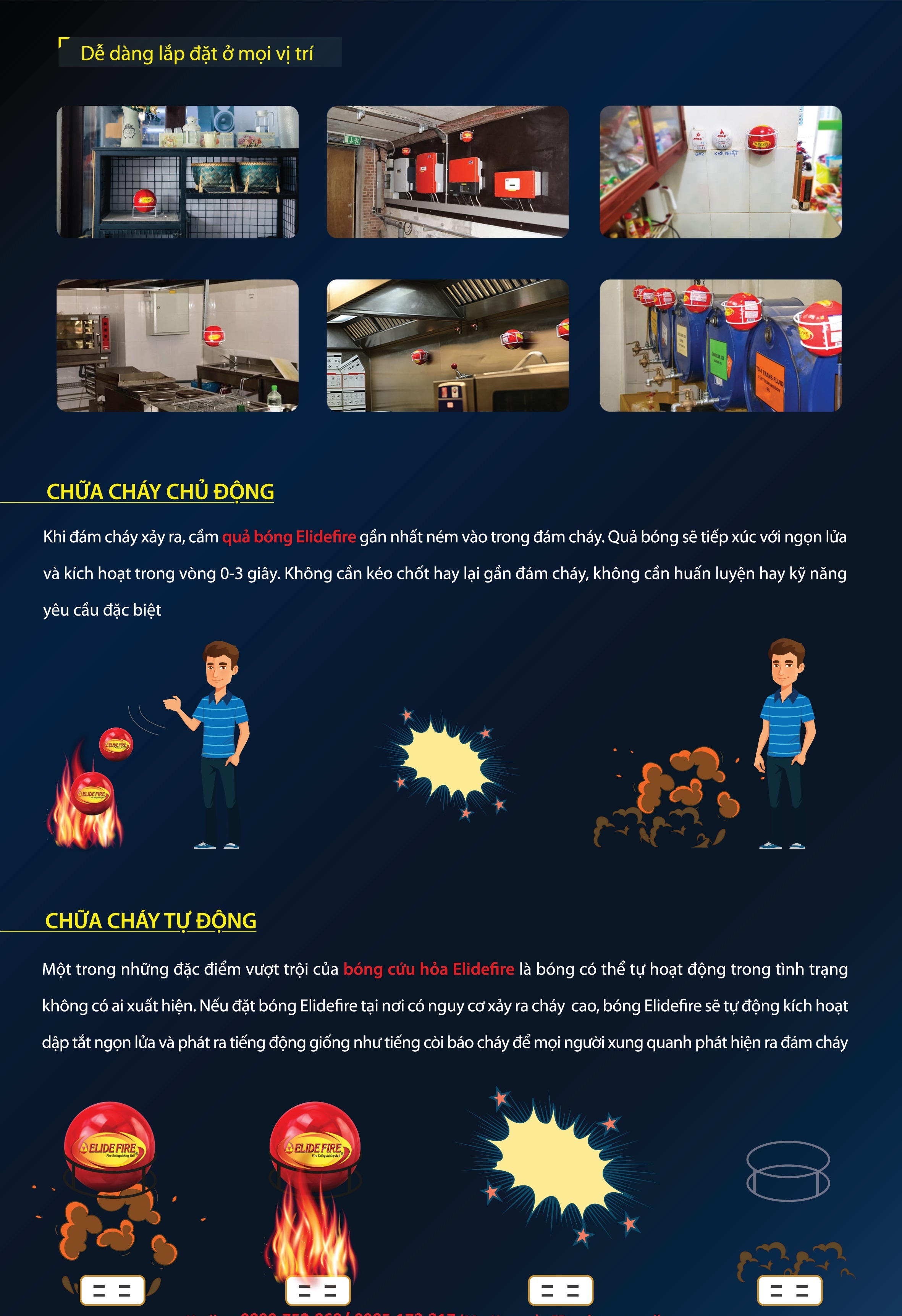 Bóng chữa cháy tự động Elide Fire (Thái Lan) - mini size