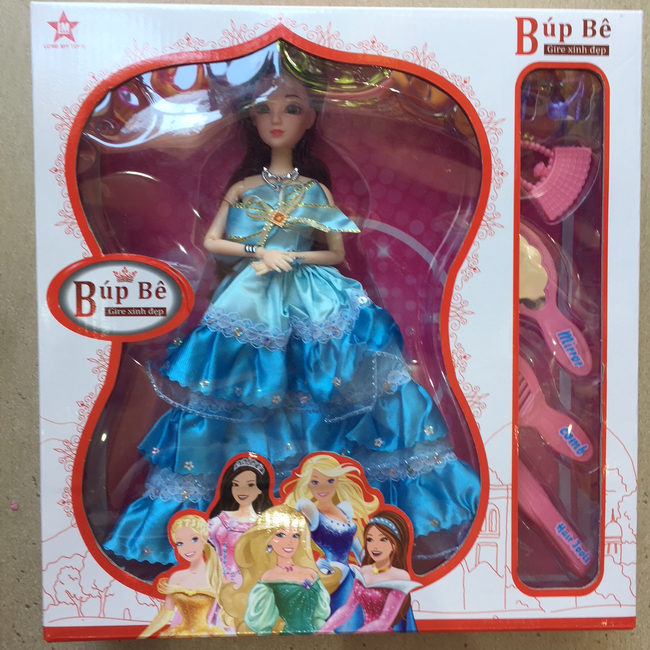 Búp bê Gire váy xanh xinh đẹp và 5 phụ kiện đi kèm