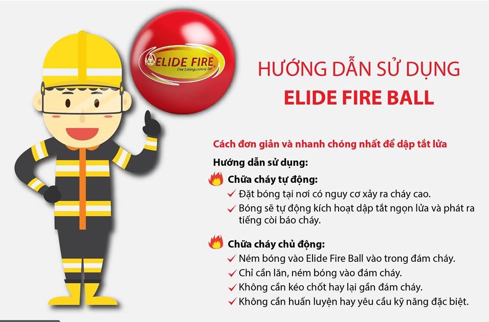 Bóng chữa cháy tự động Elide Fire (Thái Lan) - mini size