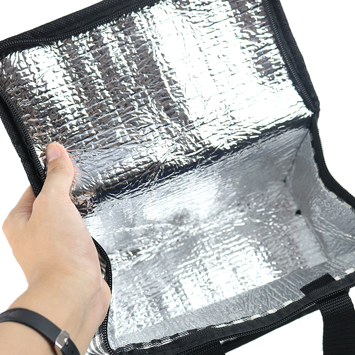 Túi giữ nhiệt kiểu ngang caro trắng đen