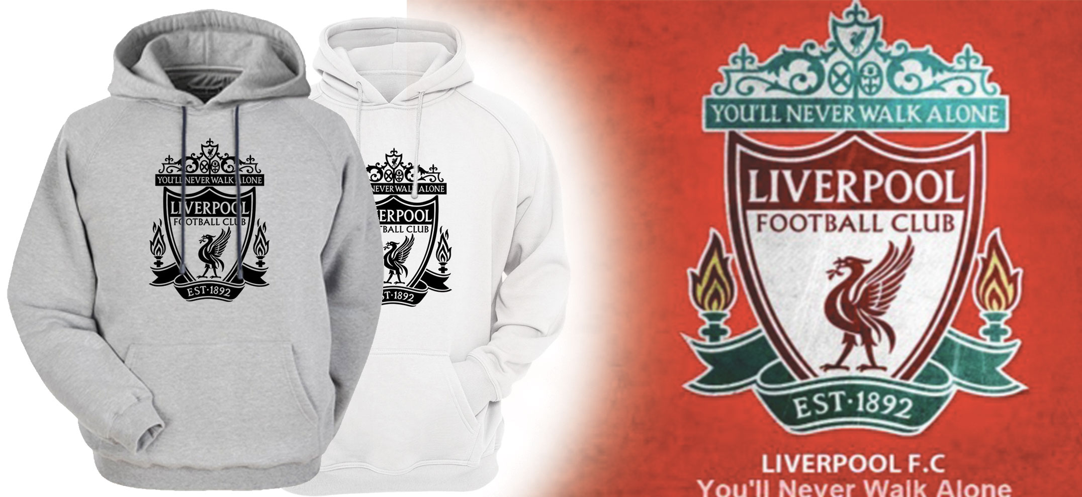 Áo Hoodie Tay Dài Có Mũ Logo Liverpool