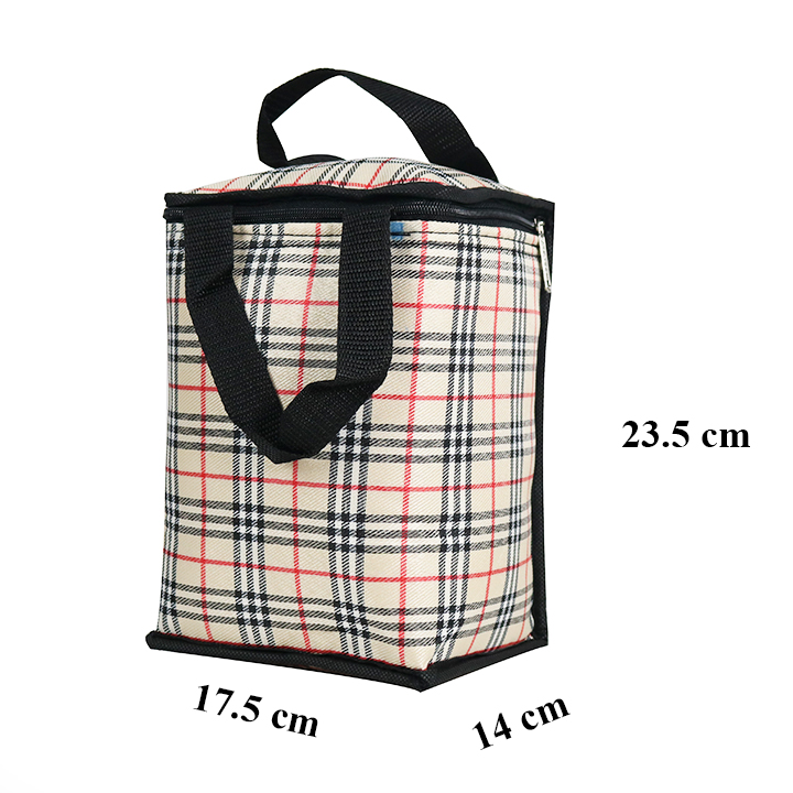 Túi giữ nhiệt kiểu đứng hoa văn thổ cẩm