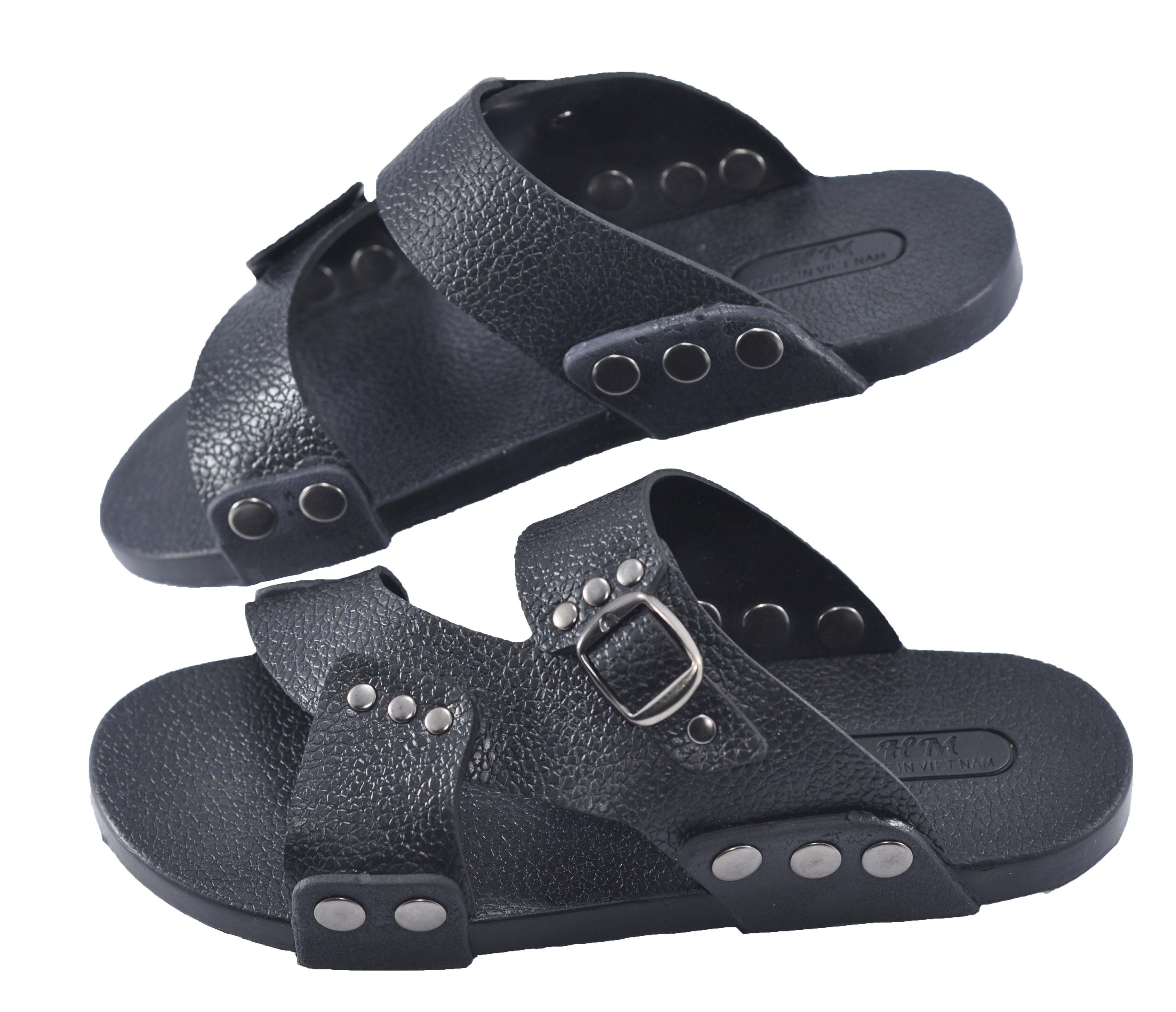 Dép cao su quai chéo HM - TCM-13 ( Đen)