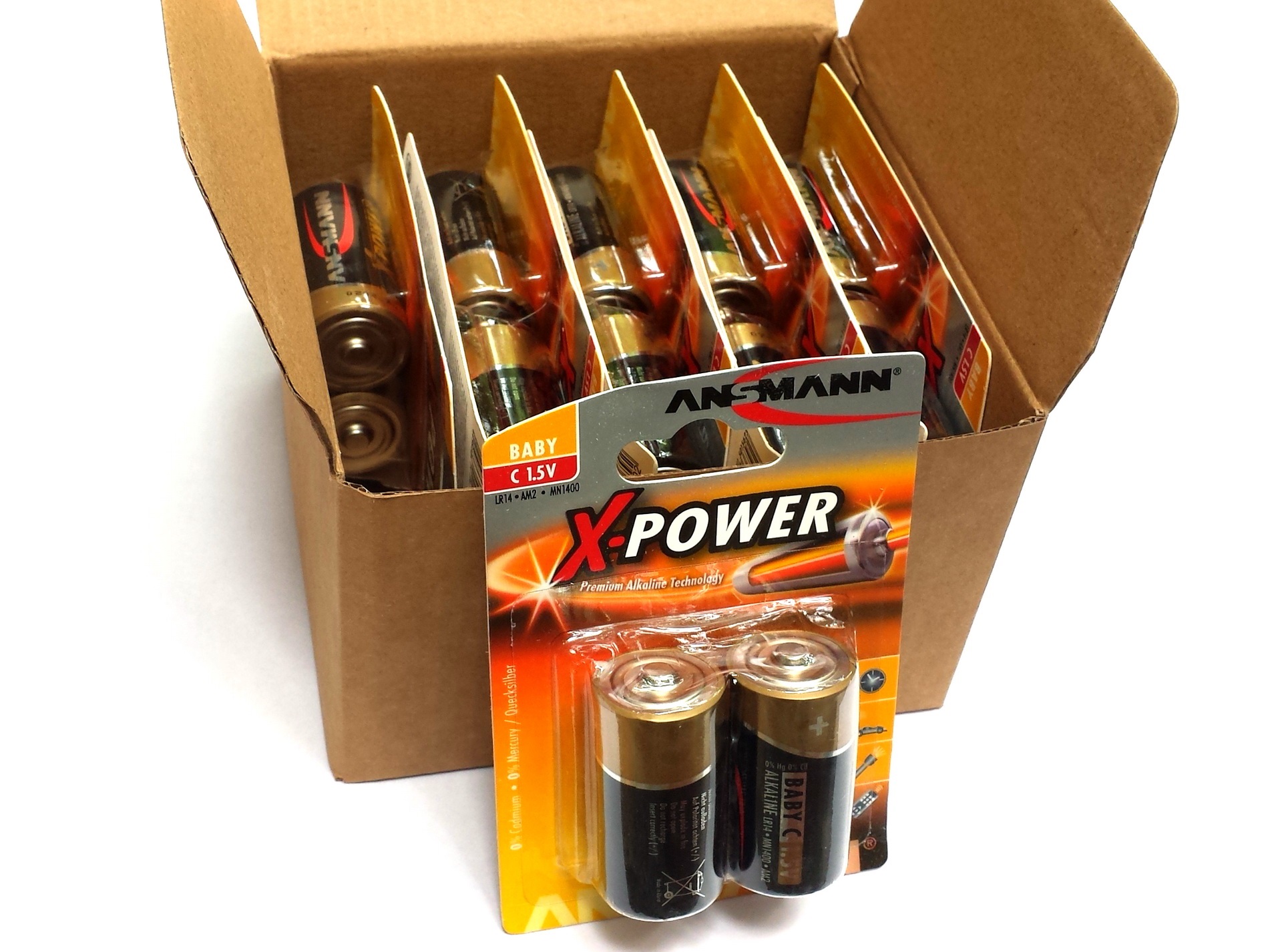 2 vỉ Pin trung (Baby-C) X-Power ANSMANN ALKALINE