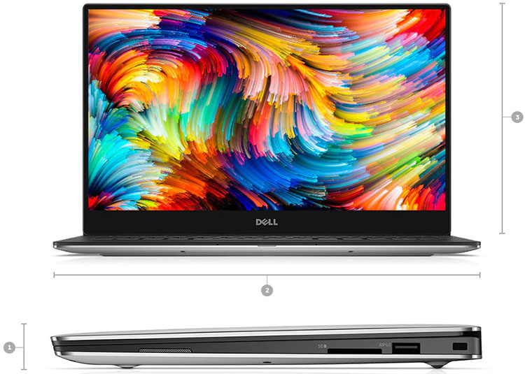 Laptop Dell XPS13 9360 70148070 Core i5-8250U/Win10 + Office 365 (13.3 inch)
