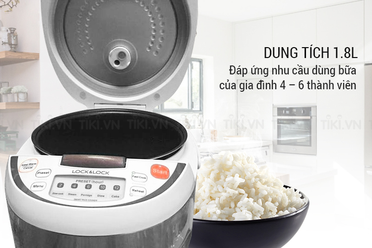 Nồi Cơm Điện Tử Lock&Lock EJR351BRW - 1.8L