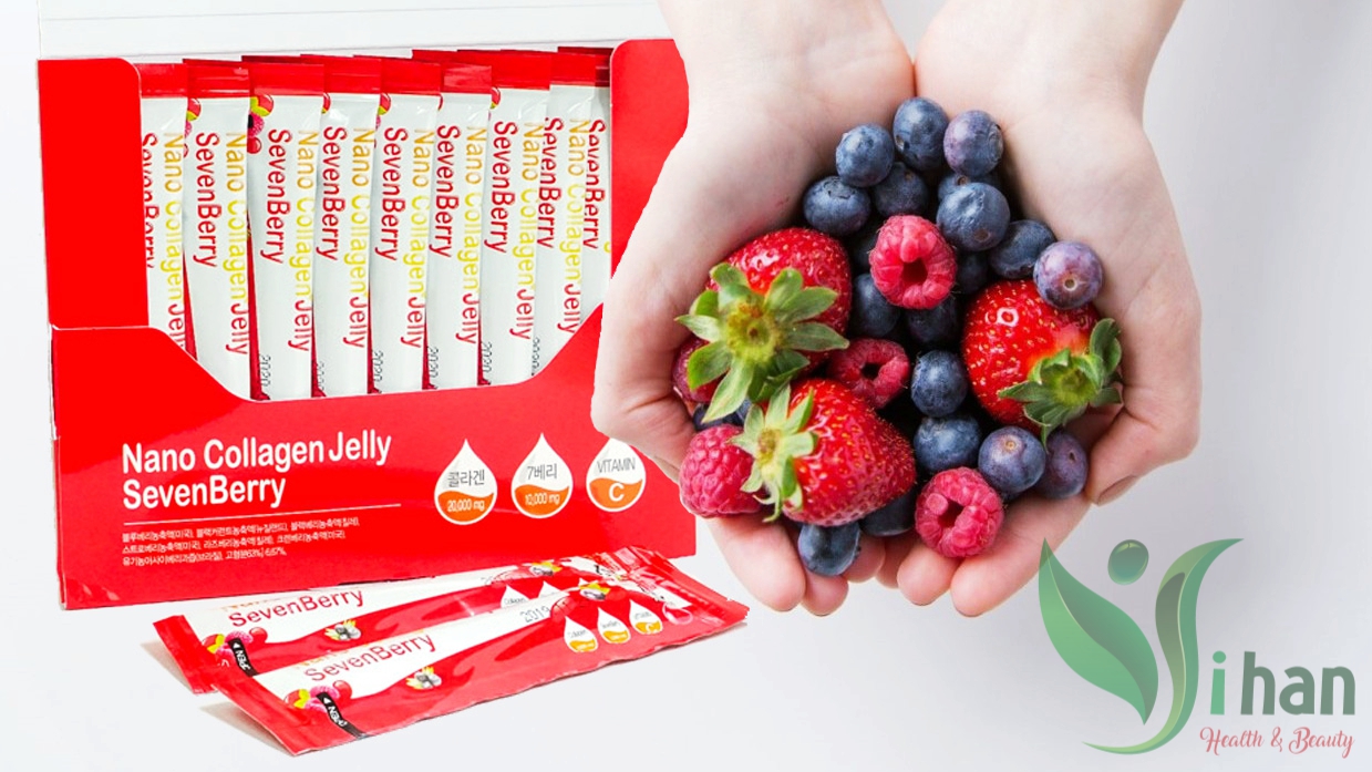 Combo 30 gói Nano Collagen Jelly Sevenberry chống lão hóa chống lão hóa làn da, giảm thiểu vết nhăn (15g/150 Kcal x 30 gói)