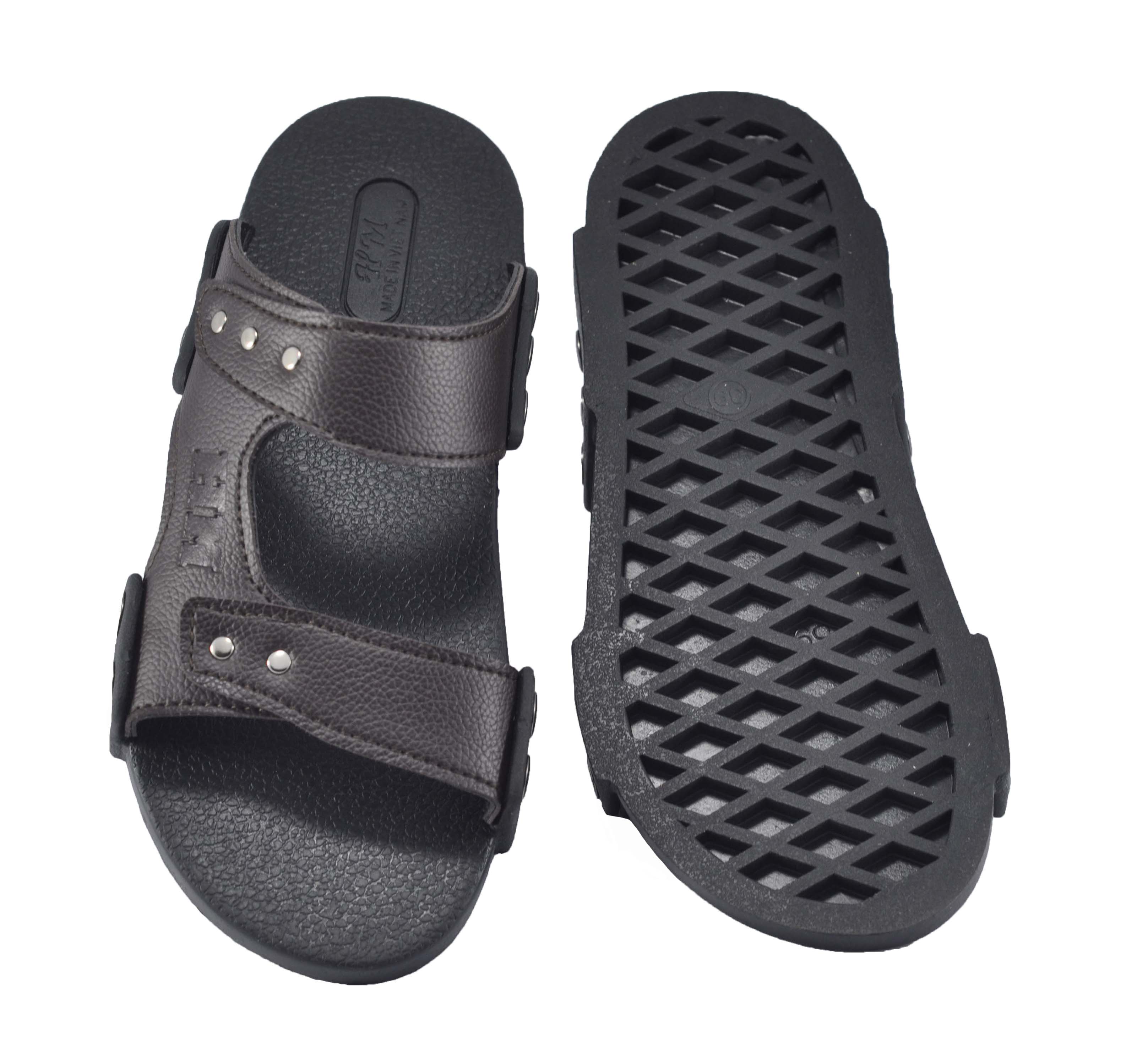 Dép nam da PU chất lượng cao- TPU-84 ( Nâu)