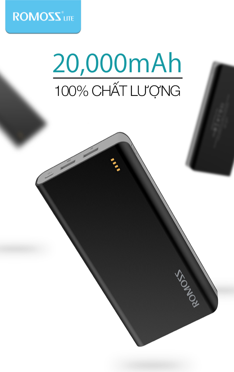 Pin Sạc Dự Phòng Romoss Solit 20 20000mAh (Đen) - Hàng Chính Hãng