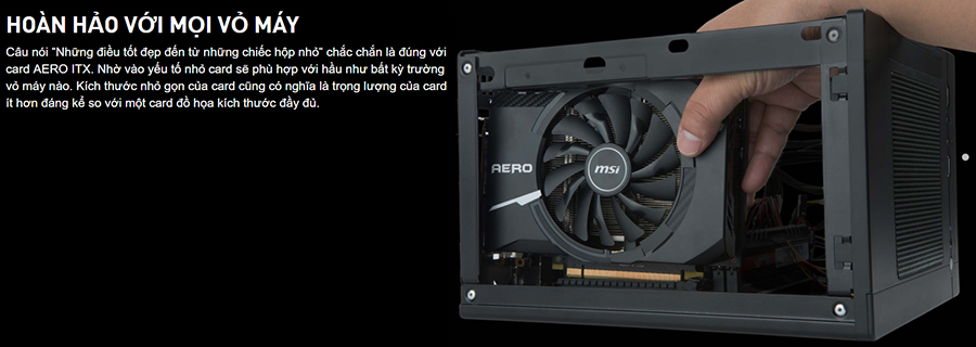 Card Màn Hình VGA MSI GTX1050 Ti AERO ITX 4G OCV1 128BIT 1 Fan DP HDMI DVI - Hàng Chính Hãng