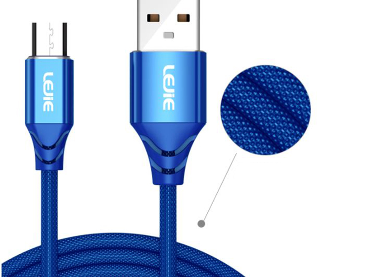 Cáp Sạc Điện Thoại Và Truyền Dữ Liệu Ngắn Micro USB Android Hỗ Trợ Huawei / Glory / Millet / Vivo LUMC-1050C LEGO LEJIE Dài 0,5m - Xanh Dương