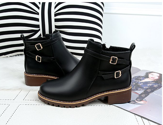 Giày Boot nữ thời trang khóa kéo B090D