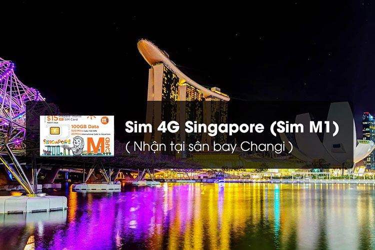 Sim 4G Singapore (Sim M1, Nhận Tại Sân Bay Changi)