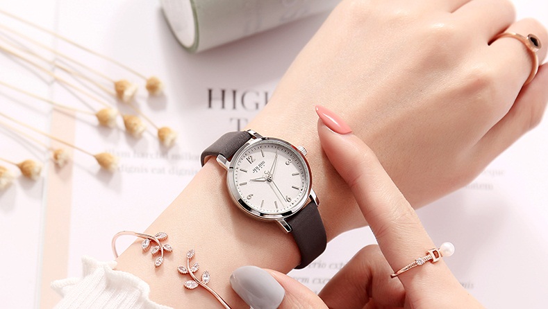 ĐỒNG HỒ NỮ JA-1070A JULIUS HÀN QUỐC DÂY DA (XÁM)