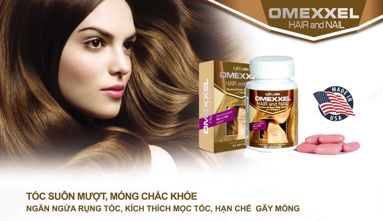 Combo 2 Lọ Viên Uống Ngăn Rụng Tóc Và Dưỡng Móng Omexxel Hair/Nail (Lọ 30 viên) - Chính Hãng Hoa Kỳ