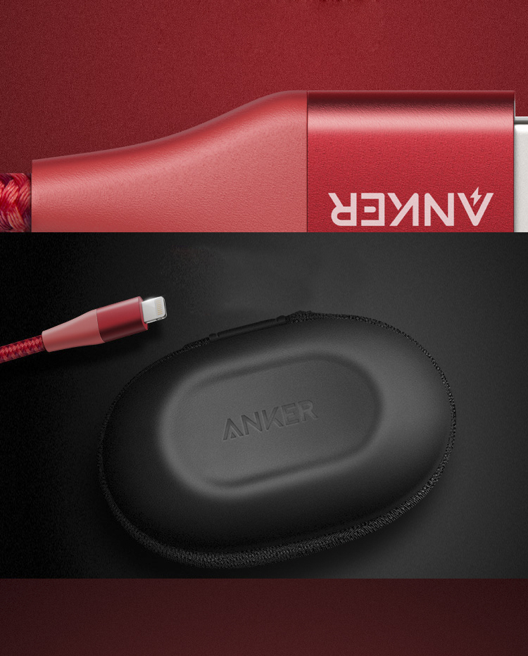 Cáp Sạc Và Truyền Dữ Liệu Iphone6​​/7/8/Xplus Anker Anke Powerline + 2  0.9 m - Đỏ