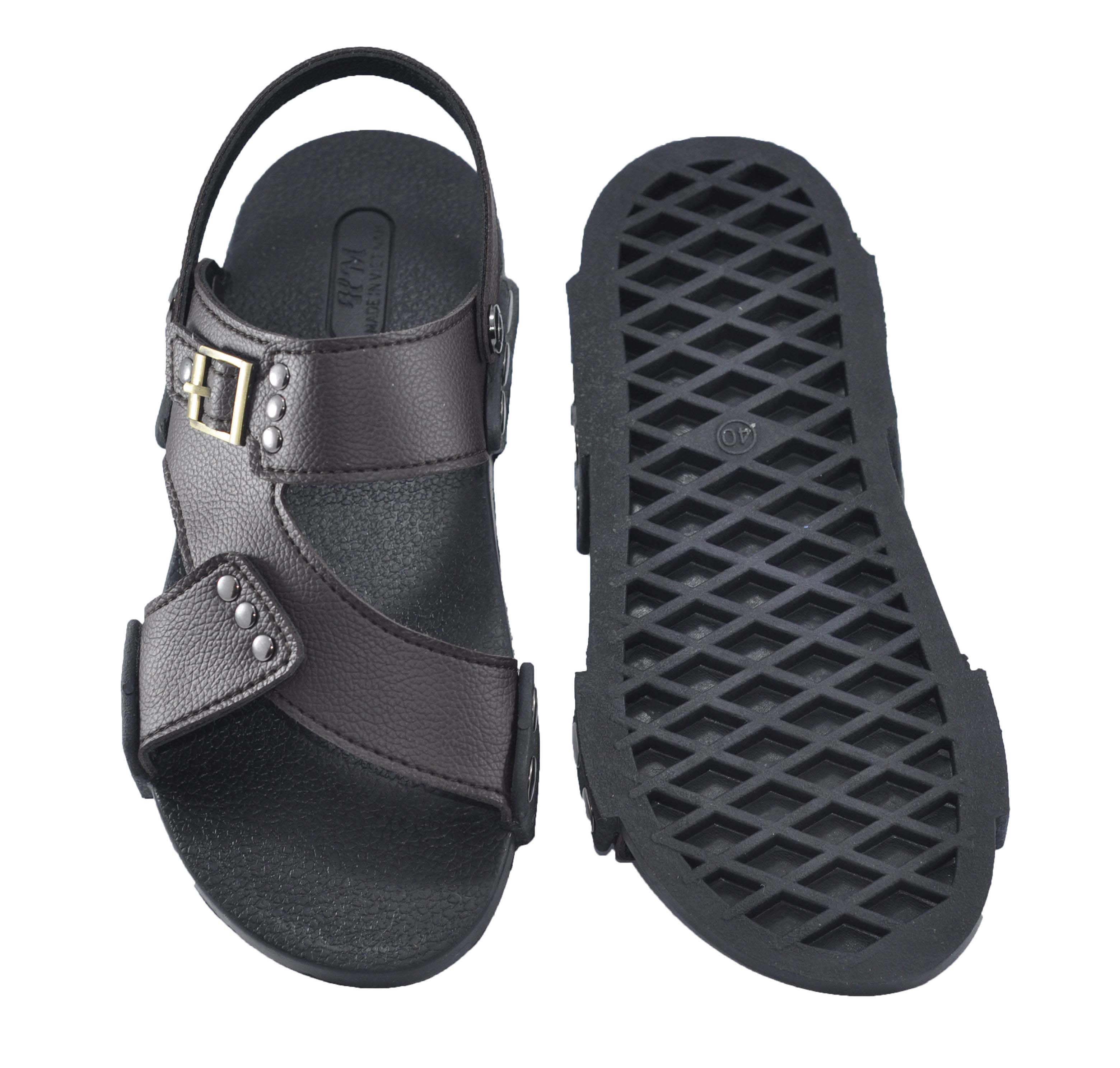 Sandal nam da PU quai chéo thời trang trẻ trung - TPU-83A ( Nâu)