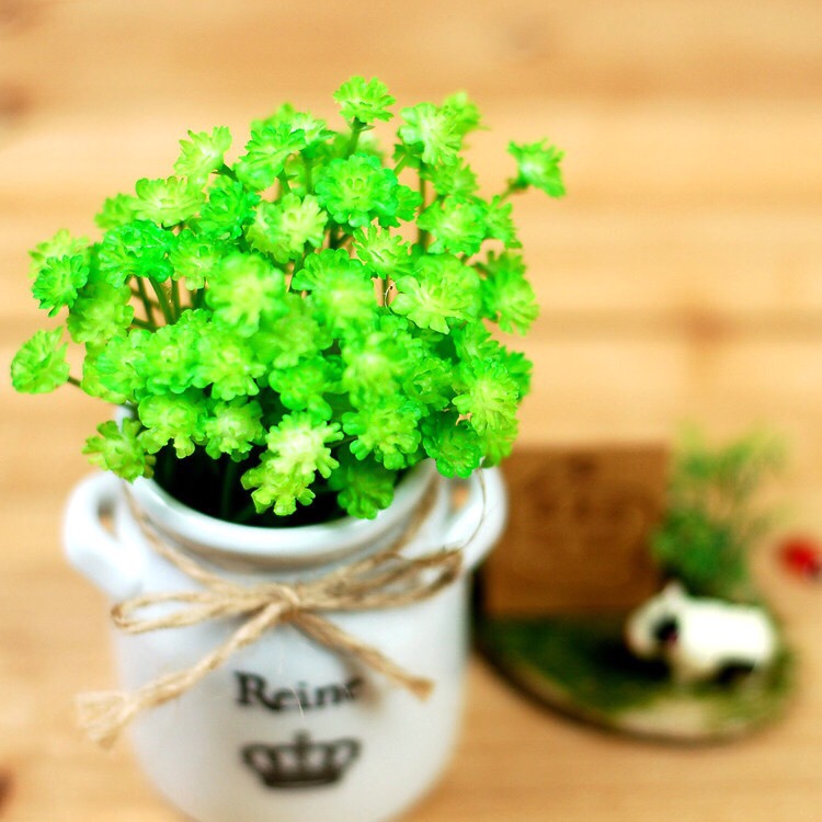 Chậu sứ hoa giả hình tai thỏ màu Xanh lá ms 1037